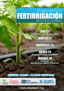 Curso Gratuito - Fertirrigación en cultivo en sustrato