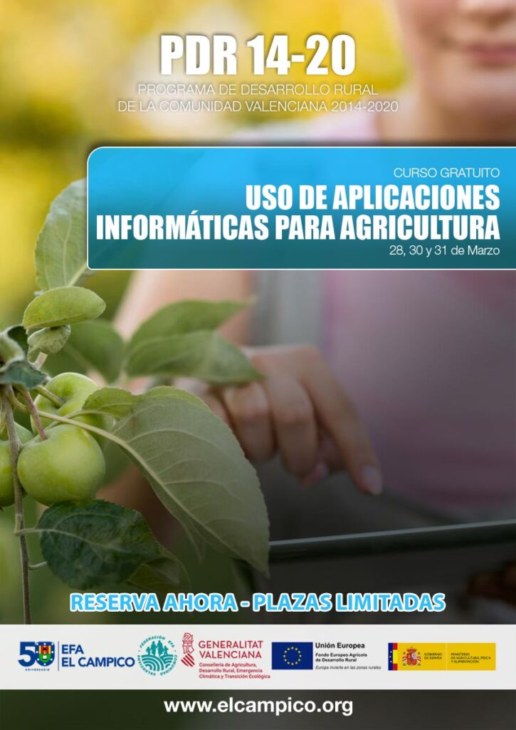 Curso Gratuito - Uso de aplicaciones informáticas para la agricultura - EFA El Campico - Marzo 2023
