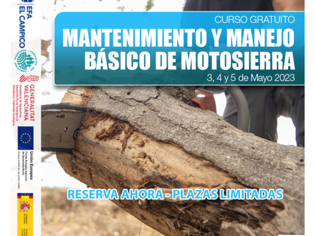 Curso Gratuito - MANTENIMIENTO Y MANEJO BÁSICO DE MOTOSIERRA - EFA El Campico - Abril 2023