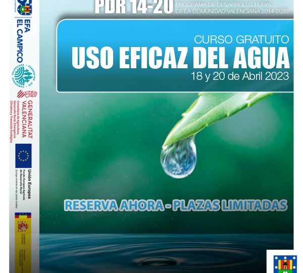 Curso Gratuito - USO EFICAZ DEL AGUA - EFA El Campico - Abril 2023