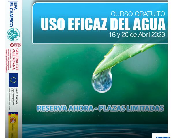 Curso Gratuito - USO EFICAZ DEL AGUA - EFA El Campico - Abril 2023