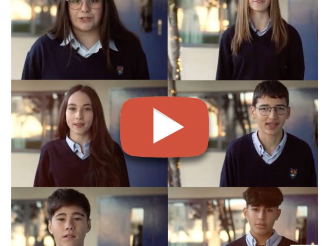 Felicitación navideña 2023 en Vídeo YouTube, realizado por los alumnos de secundaria.